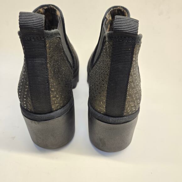 Fly London Yasi Bronze Metallic Wedge Platform Chelsea Boot Size 37 (US 6.5–7) - Picture 5 of 10